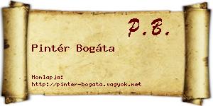 Pintér Bogáta névjegykártya